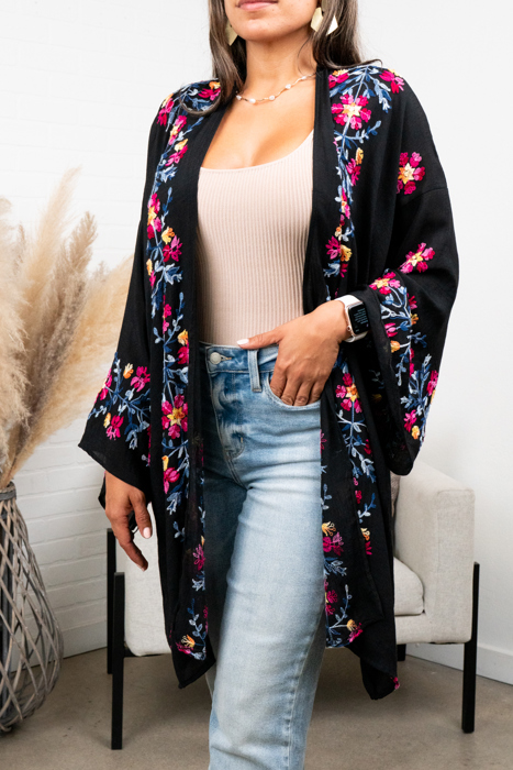 Elsa Flower Embroidered Cardigan