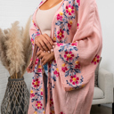 One Size Fits Most Rose Elsa Flower Embroidered Cardigan