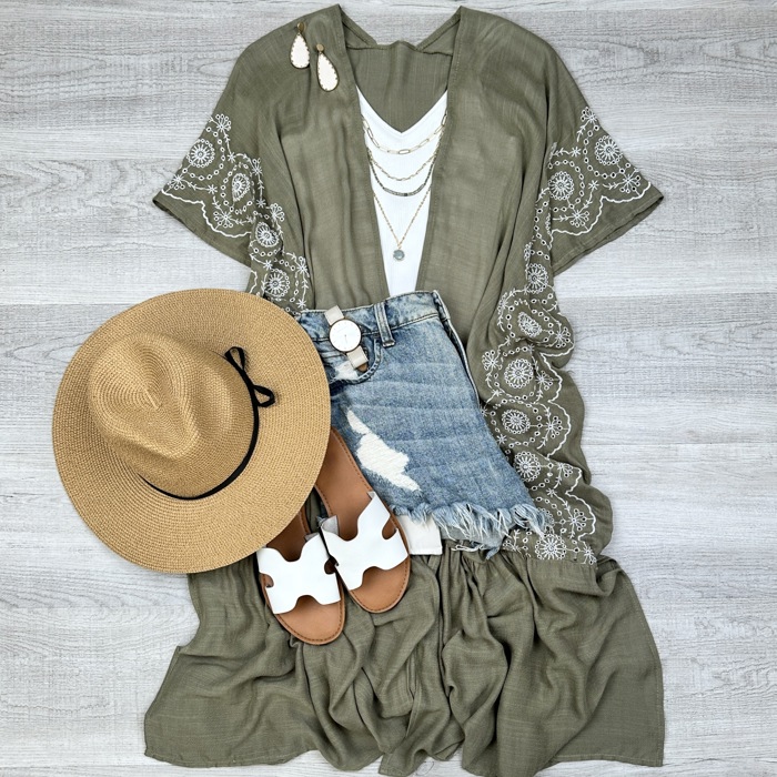 Eliana Embroidered Cardigan kimono