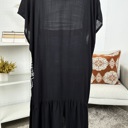 One Size Fits Most Black Eliana Embroidered Cardigan kimono