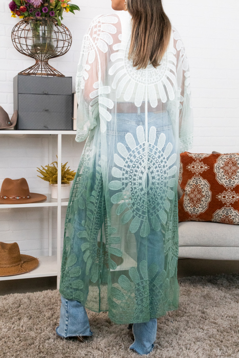 Ombre Bohemian Lace Kimono