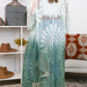 One Size Fits Most Seafoam Ombre Bohemian Lace Kimono