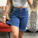 Dark Wash Medium Regina High waisted Bermuda Shorts