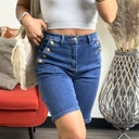 Dark Wash Large Regina High waisted Bermuda Shorts