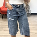 Dark Wash Medium Adi Distressed Jorts