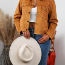 Small Camel Lyssa Suede Trucker Jacket