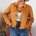 Small Camel Lyssa Suede Trucker Jacket