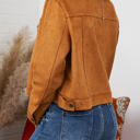 Small Camel Lyssa Suede Trucker Jacket