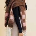 Chocolate Regina Checker Chunky Skarf