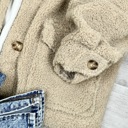 Large Khaki Sophia Oversized Sherpa Jacket