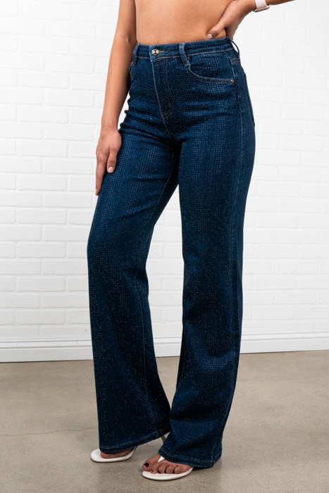 Adaline Rhinestone Straight Jeans