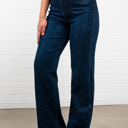 Medium Blue Adaline Rhinestone Straight Jeans