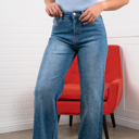 Medium Elena Rhinestone Straight Jeans