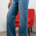 Large Elena Rhinestone Straight Jeans