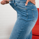 Large Elena Rhinestone Straight Jeans