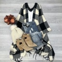  Buffalo Checker Classic Tassel Ruana