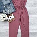 S-M Mauve Barbara Sleeveless Jumpsuit