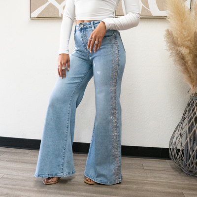 Holly Rhinestone  Wide Leg Jeans