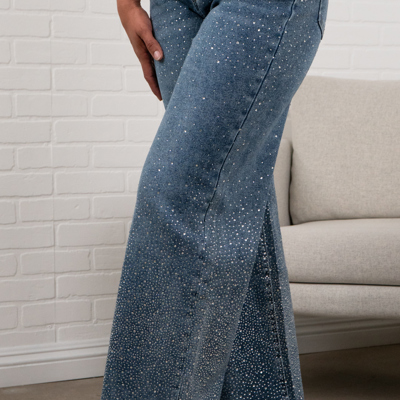 Lumi Cuffs Detail High-Waisted Sparkle Jeans