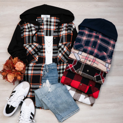  Brooke Oversized Hooded Flannel