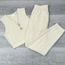 Small Beige Julie French Terry Top Jogger 2 pice Set