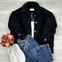 Small Black Sophia Oversized Sherpa Jacket
