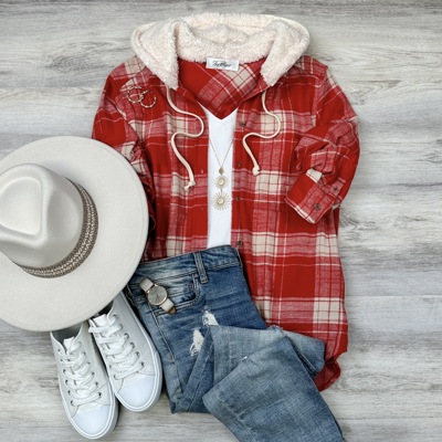 Gamila Hooded flannel