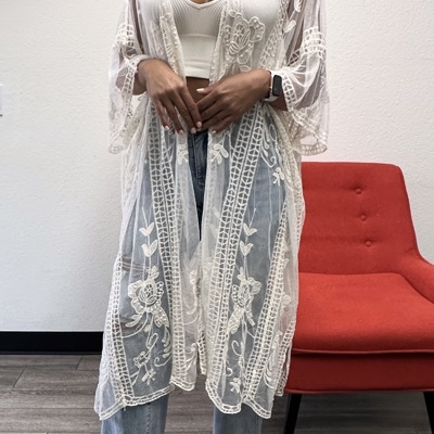 Vivian Lace Embroidered Kimono