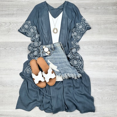 Eliana Embroidered Cardigan kimono