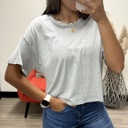  Juliana Oversized Short Sleeve Cropped Basic Tee