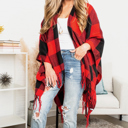  Buffalo Checker Classic Tassel Ruana