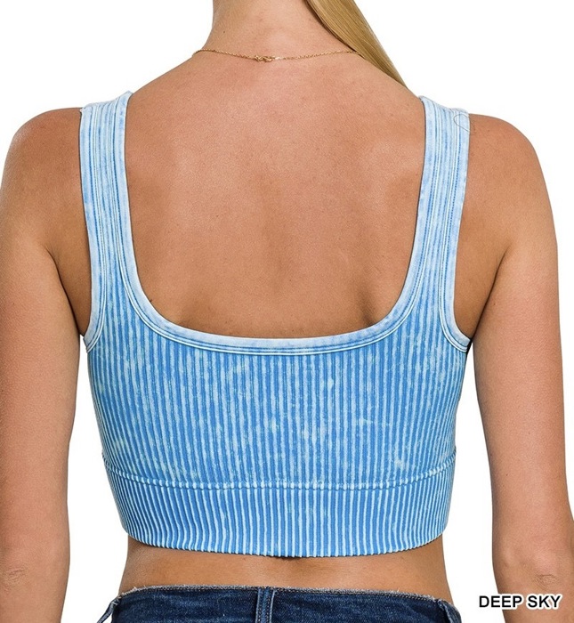 Lisa Acid Washed Ribbed Bralette