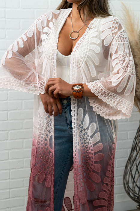 Ombre Bohemian Lace Kimono