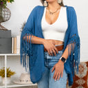 One Size Fits Most Blue Medallion Boho Tassel Kimono / Kimonos boho chic Cover-up