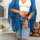 One Size Fits Most Blue Medallion Boho Tassel Kimono / Kimonos boho chic Cover-up