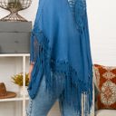 One Size Fits Most Blue Medallion Boho Tassel Kimono / Kimonos boho chic Cover-up