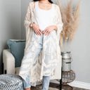 One Size Fits Most Ivory Emily Embroidered Mesh Kimono / Kimonos boho chic Cover-up