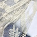 One Size Fits Most Ivory Emily Embroidered Mesh Kimono / Kimonos boho chic Cover-up