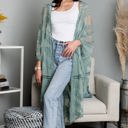 One Size Fits Most Sage Emily Embroidered Mesh Kimono / Kimonos boho chic Cover-up