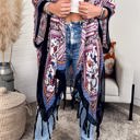 One Size Fits Most Drk Purple Bohemian Tassel kimono / Kimonos boho chic Cover-up