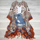 One Size Fits Most Rust Bohemian Tassel kimono / Kimonos boho chic Cover-up
