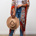 One Size Fits Most Rust Bohemian Tassel kimono / Kimonos boho chic Cover-up