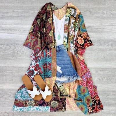 Boho Print Lightweight Kimono / Kimonos boho chic Cover-up