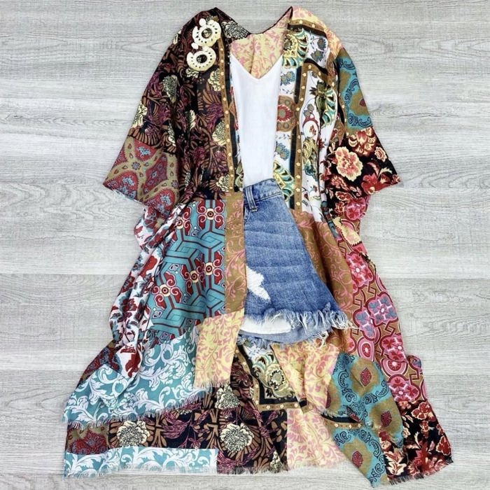 Boho Print Lightweight Kimono / Kimonos boho chic Cover-up