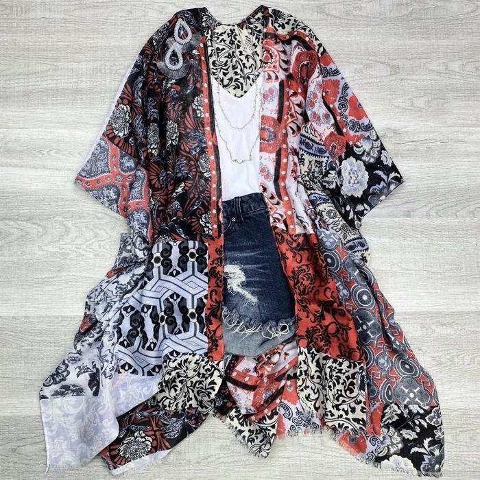 Boho Print Lightweight Kimono / Kimonos boho chic Cover-up