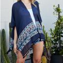 One Size Fits Most Navy Brandie Tassel Kimono / Kimonos boho chic Cover-up