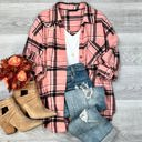 S-M Muave Everyday Casual Oversized Long Sleeve Flannel