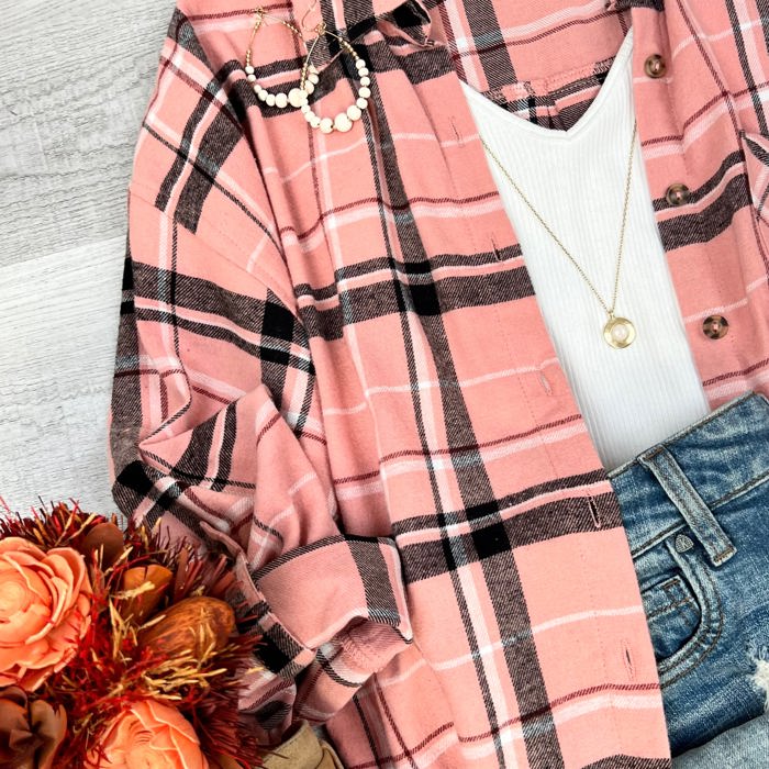 Everyday Casual Oversized Long Sleeve Flannel