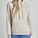 Small Khaki Valery Basic Hoodie