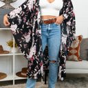 One Size Fits Most Black Floral Butterfly Sleeve Kimono / Kimonos boho chic Cover-up